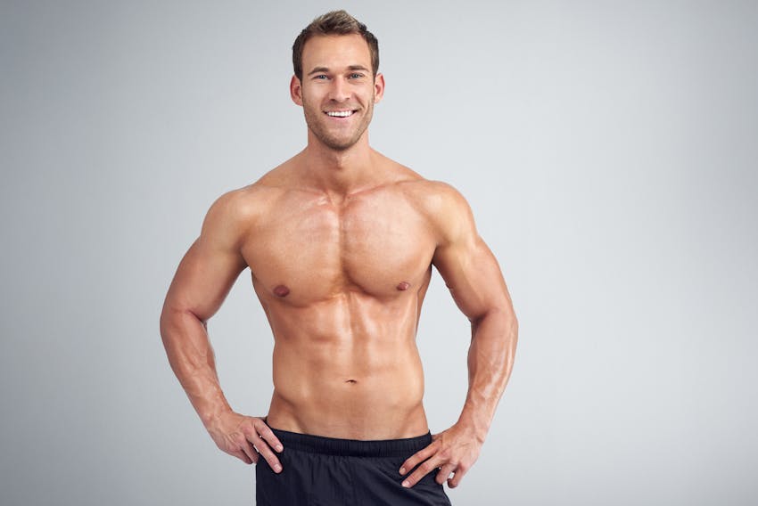 man with toned abdomen