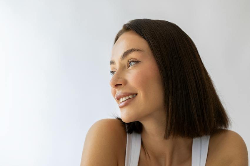 woman model side profile image