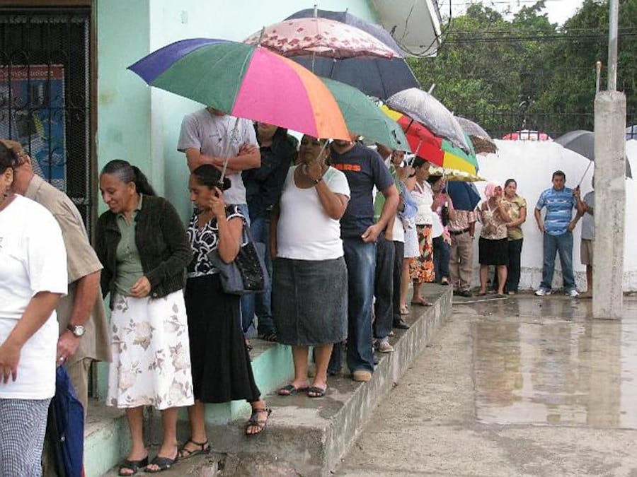 people standing in line
