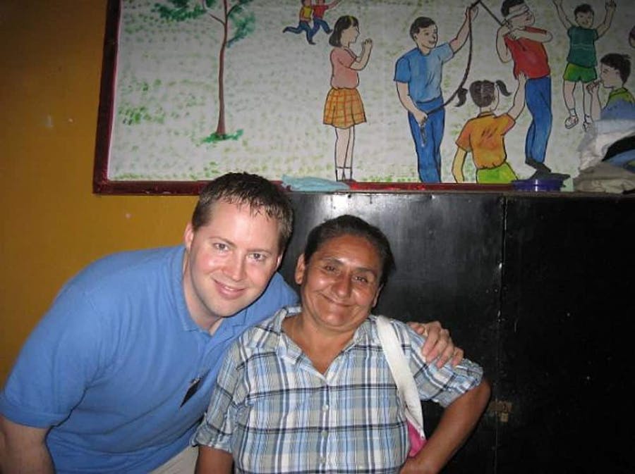 man and woman smiling