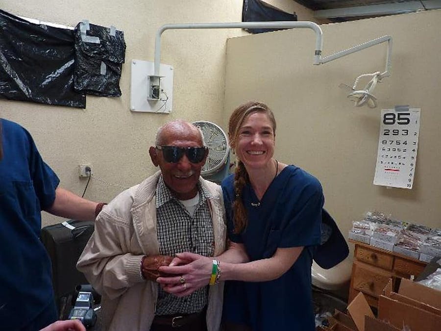 man and woman smiling