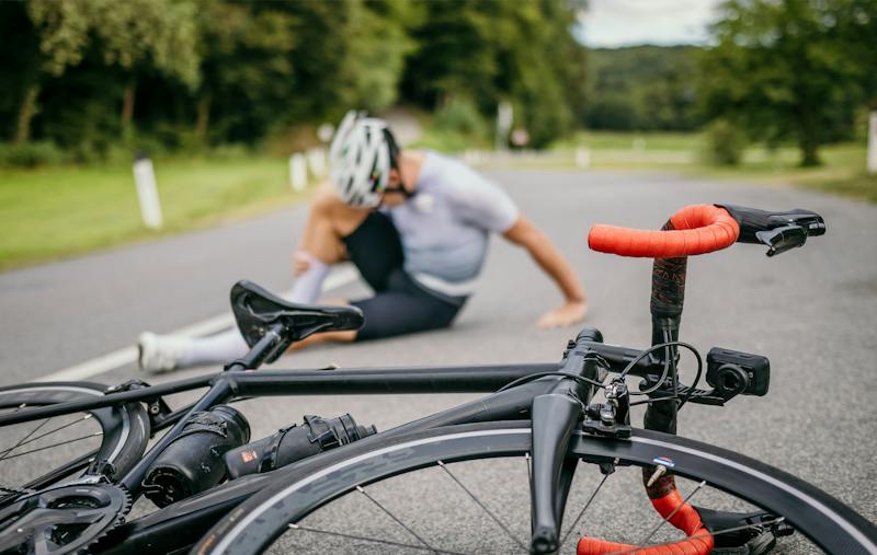 man in a bicycle accident