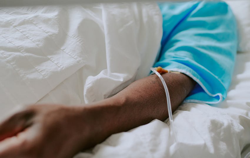 person in a hospital bed