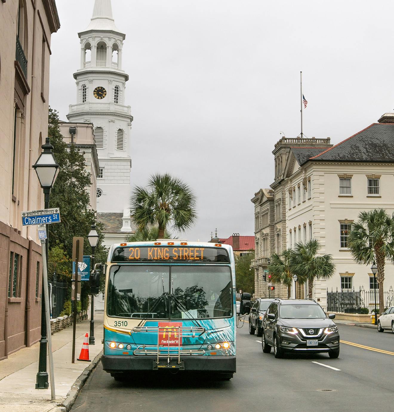 bus on a street