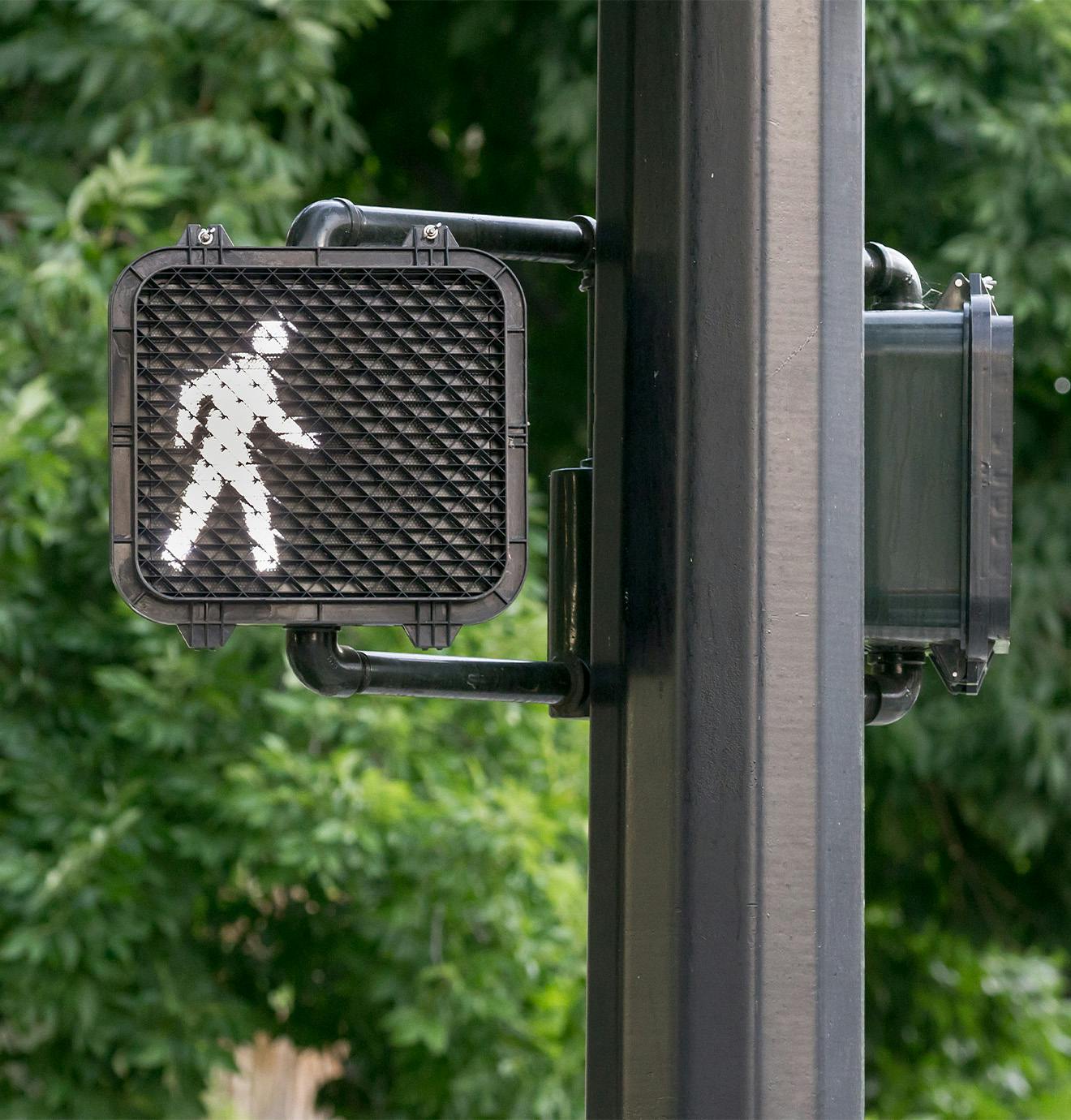 pedestrian crosswalk sign