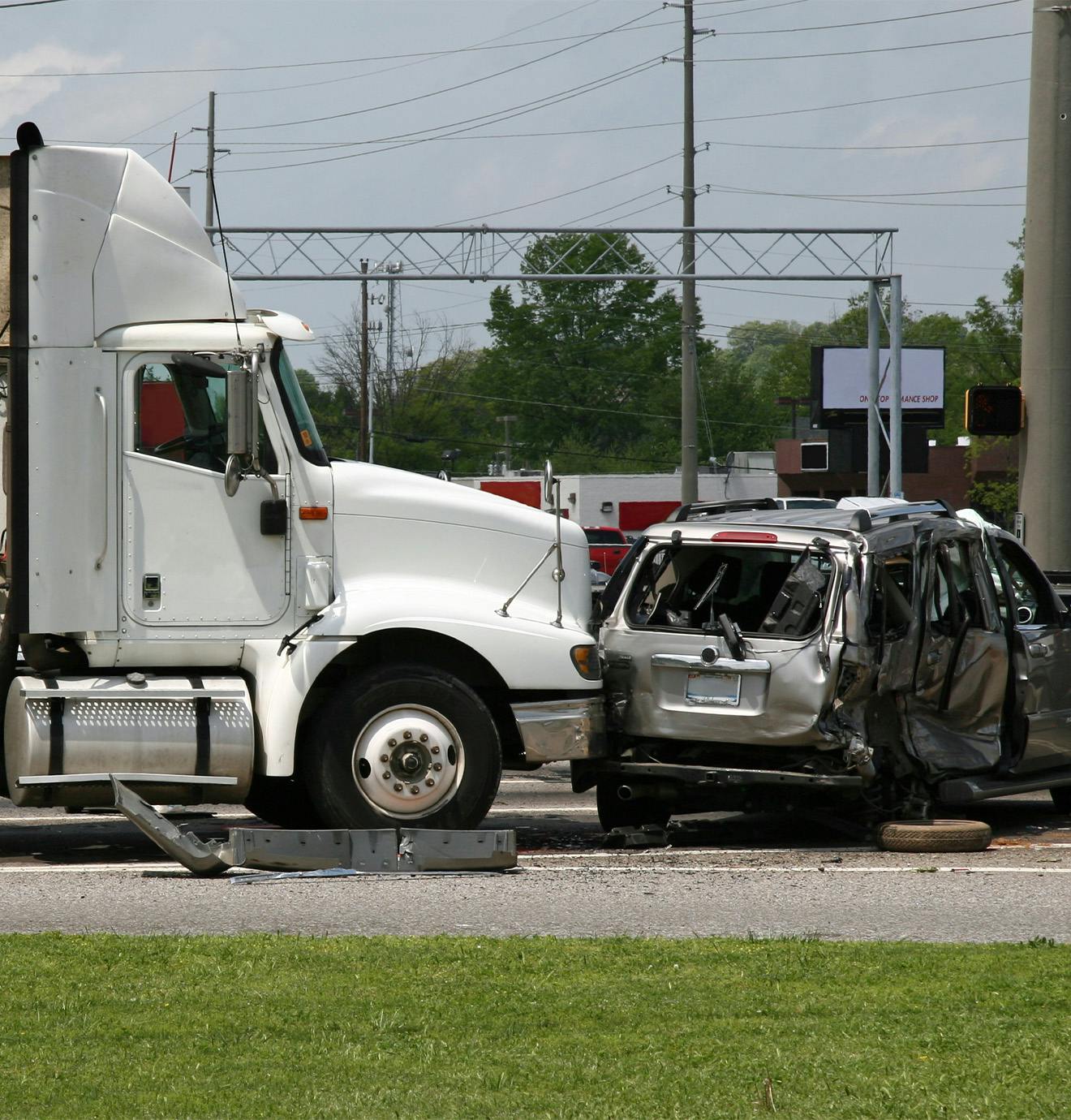 semi-truck crashed into a car