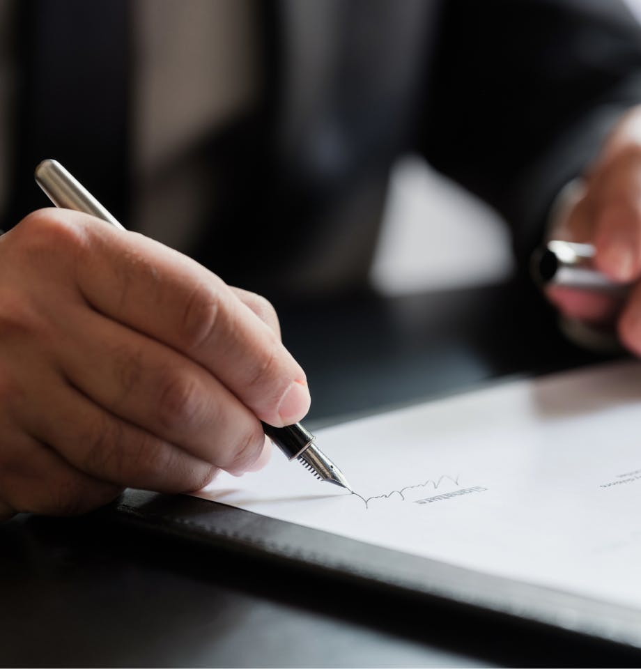 person signing documents
