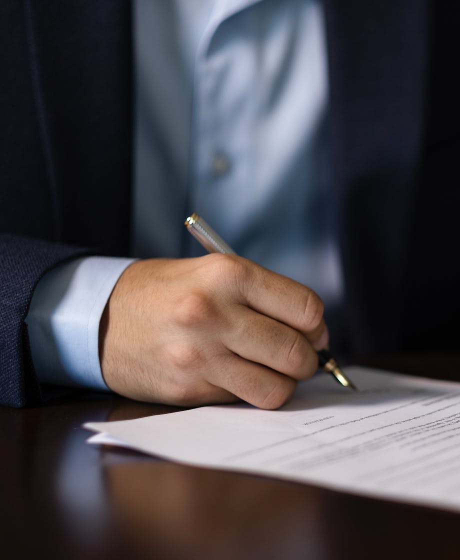 attorney signing a document