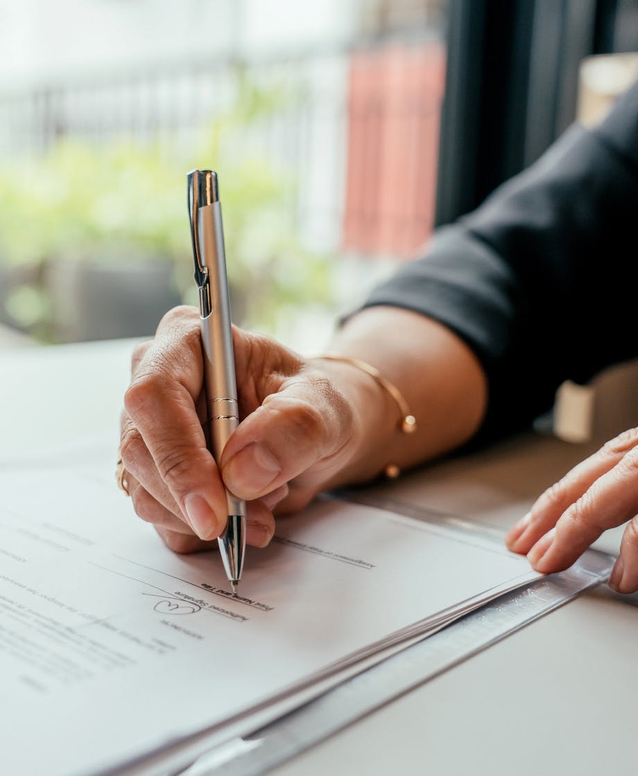person signing documents