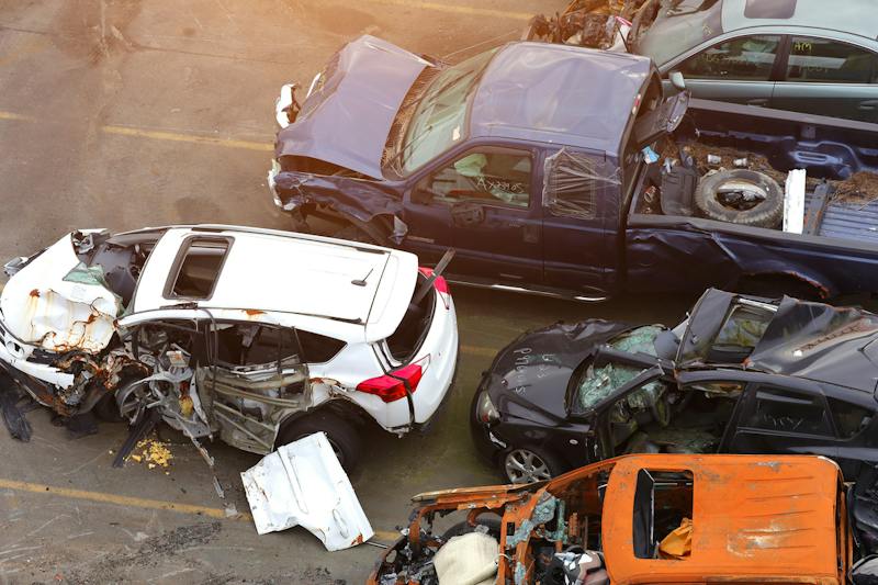 a lot of cars after a crash