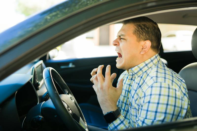 man having road rage