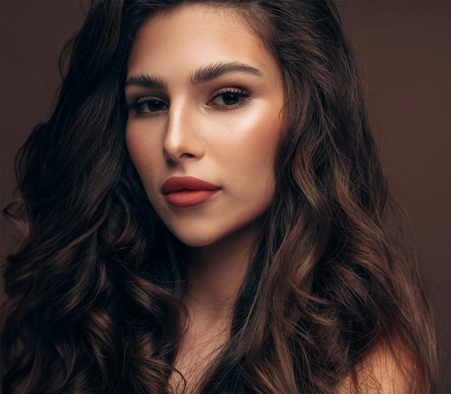 woman with long brown hair