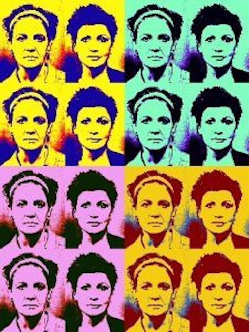 before and after images of woman in multiple shades