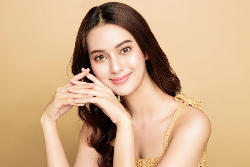 Woman holding her hands together