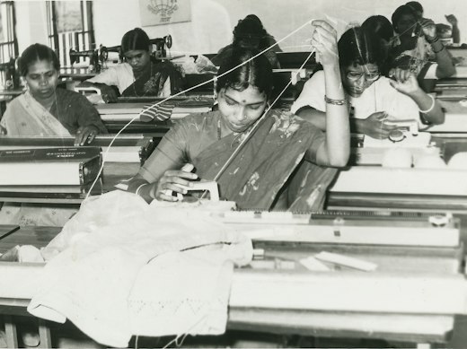 Sewing class in India around 1980