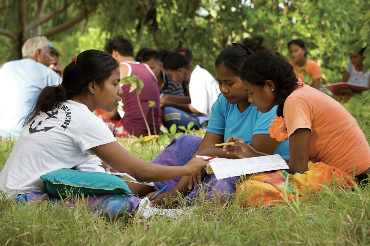 youth studying, Kiribati