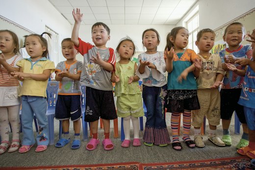 Group of children, Mongolia