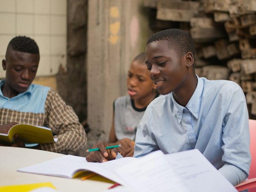 Democratic Republic of the Congo Group of young people studying, Democratic Republic of the Congo