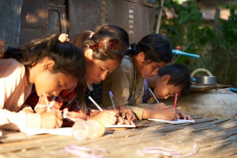 Young people studying, Cambodia
