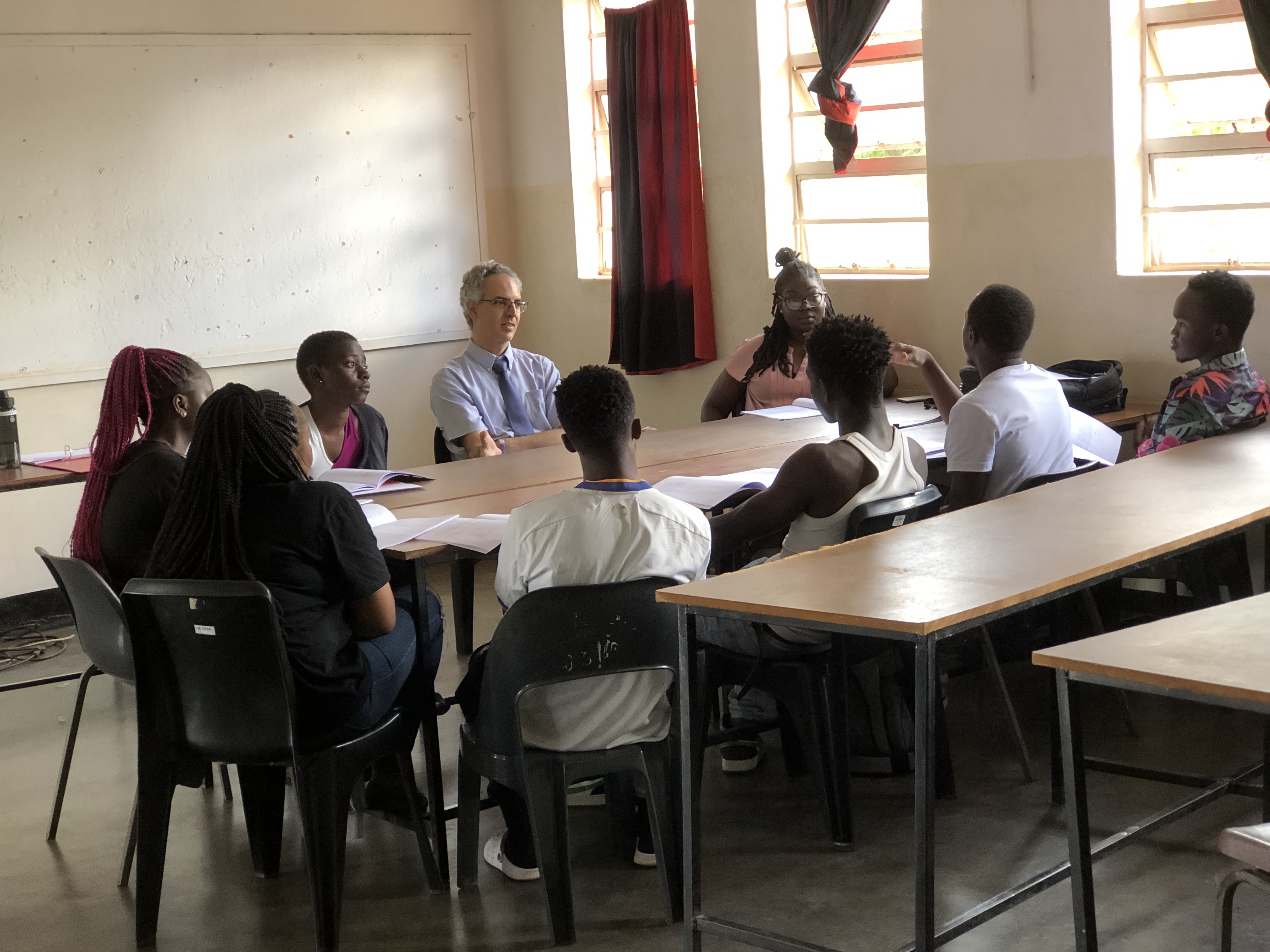 Students in classroom, Zambia