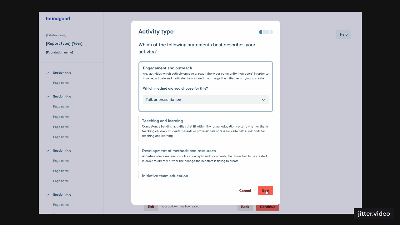 Prototype to outline how data capture worked