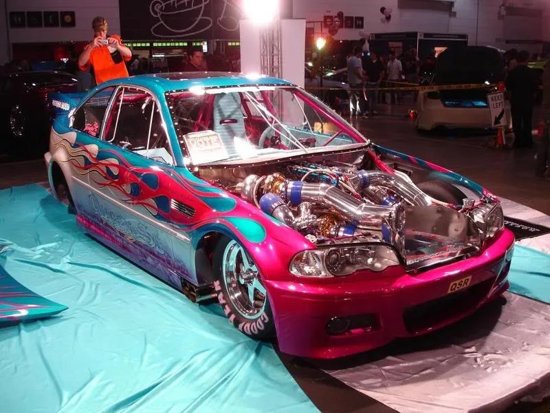 Drag car and car show