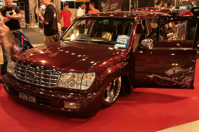 Toyota Landcruiser on chrome rims.