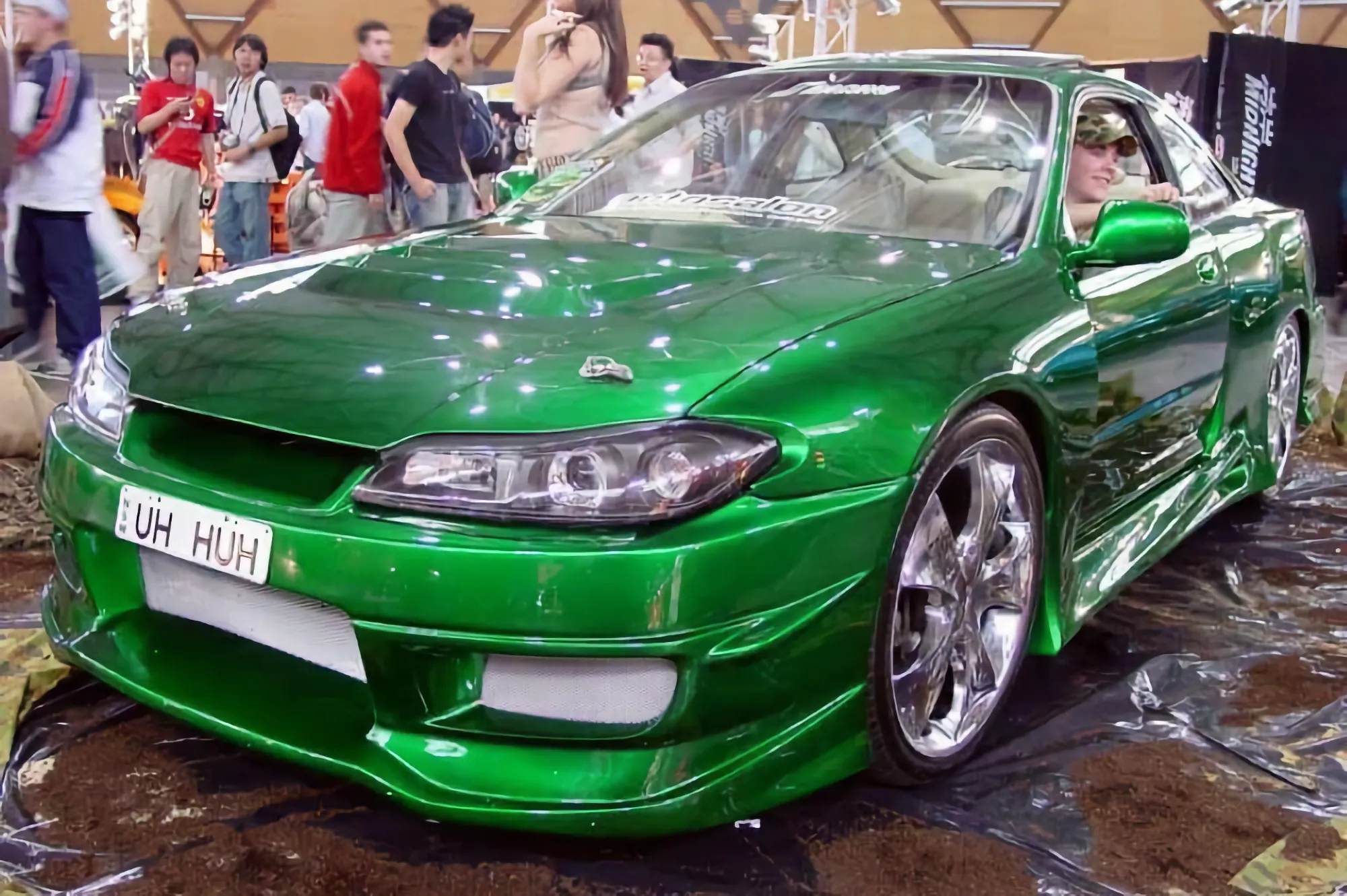 Green Honda Integra with S15 front-end conversion