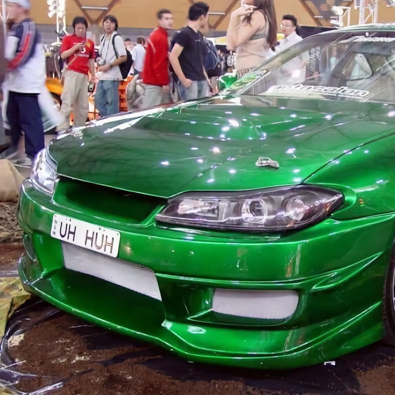 Green Honda Integra with S15 front-end conversion