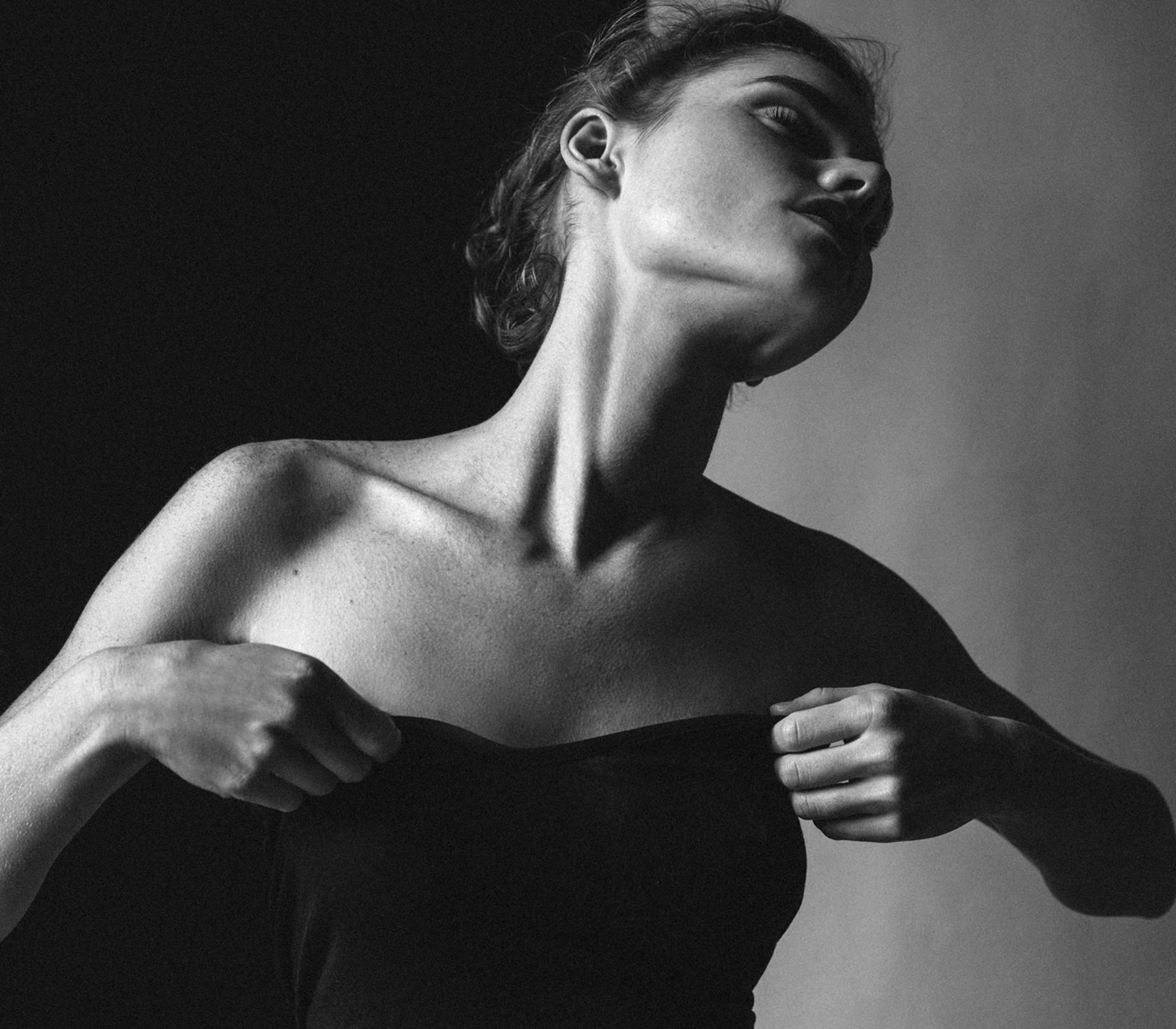woman lifting up her dress