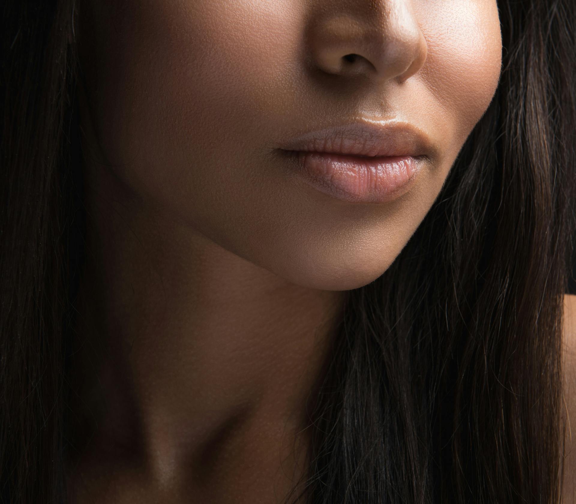 close up of a woman's lips