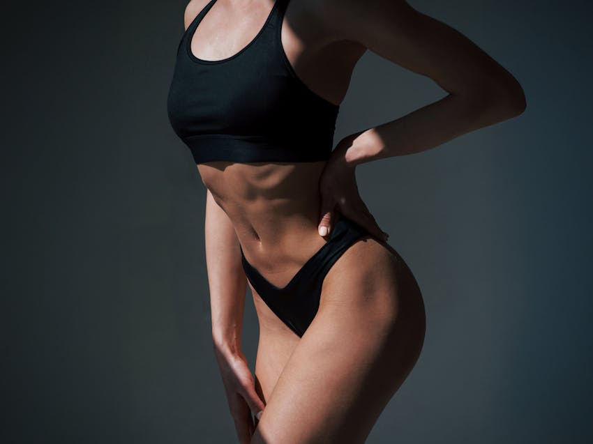 woman in black underwear