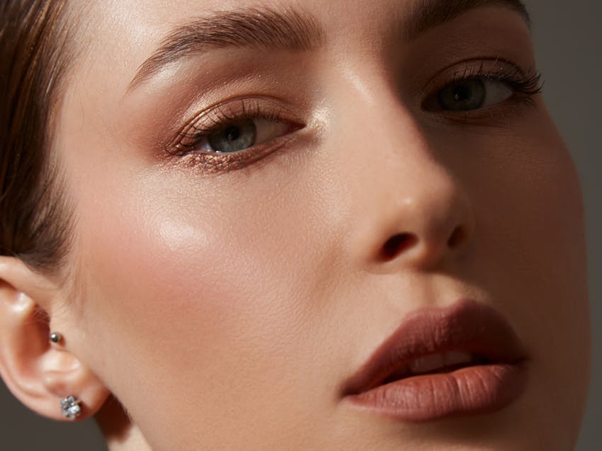 close up of a womans face