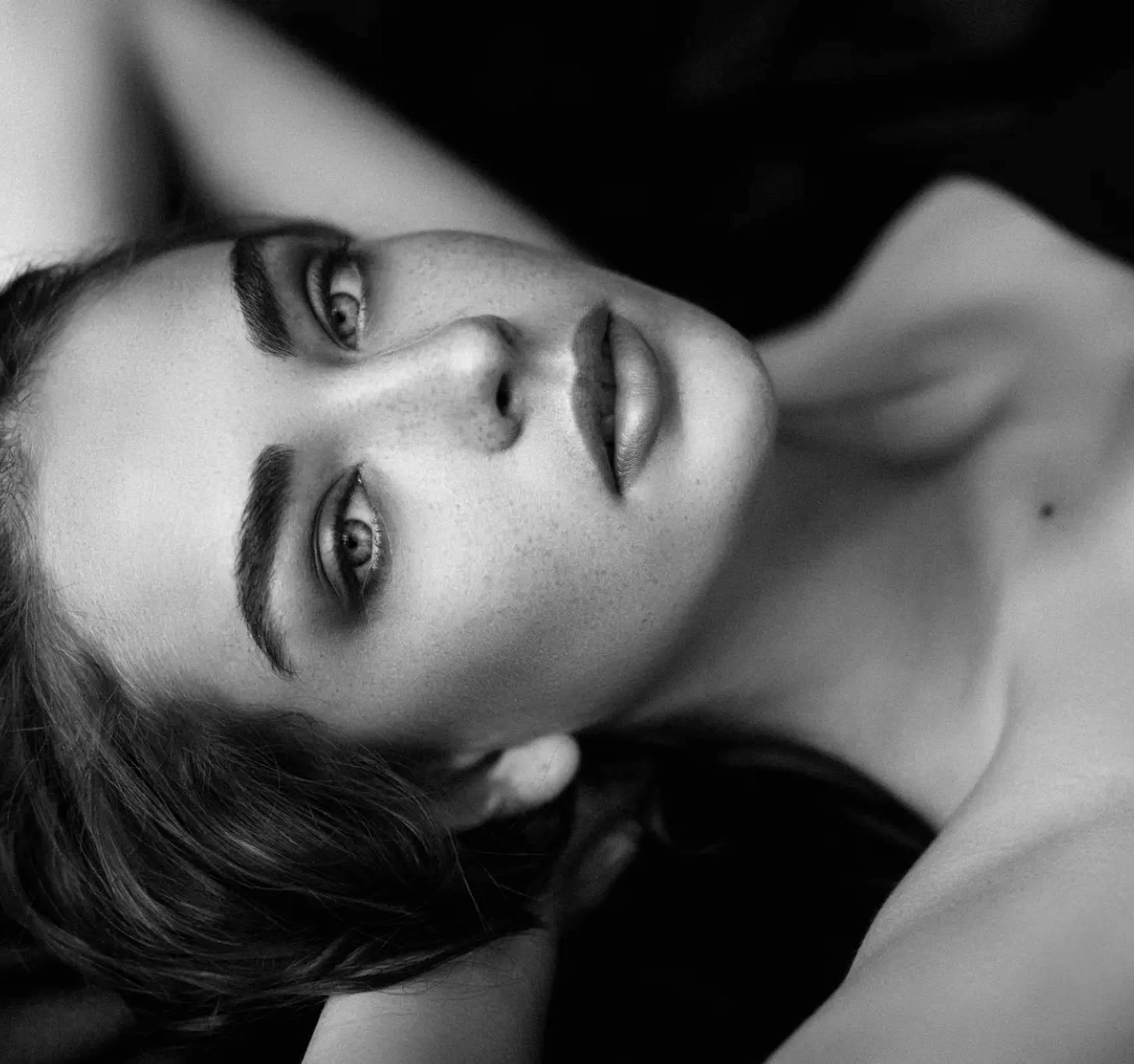 close up of womans face