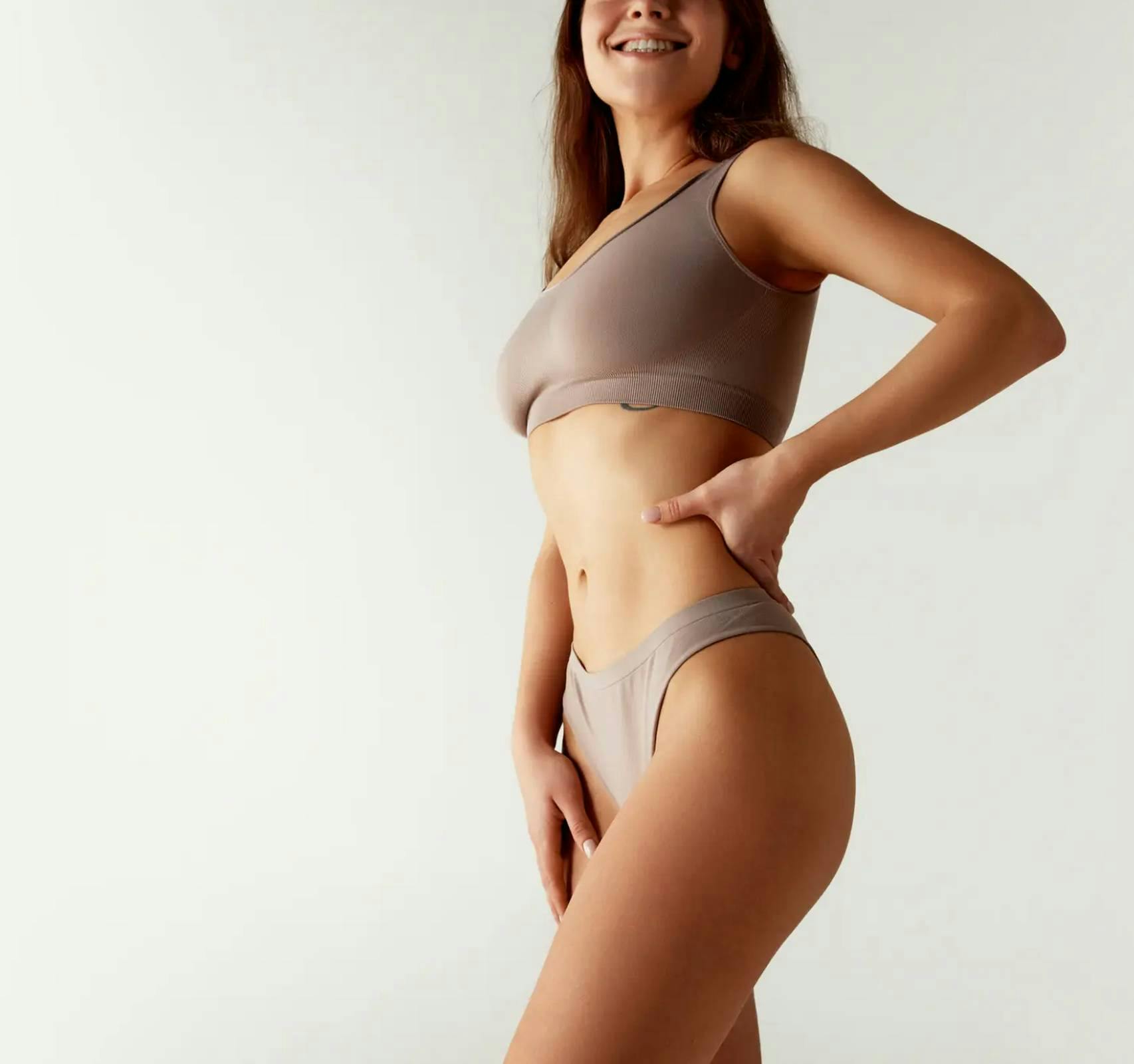 woman in underwear with hand on hip