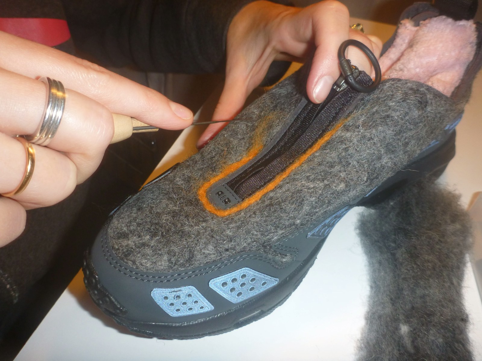 Hand Felted Nike SNDR Process