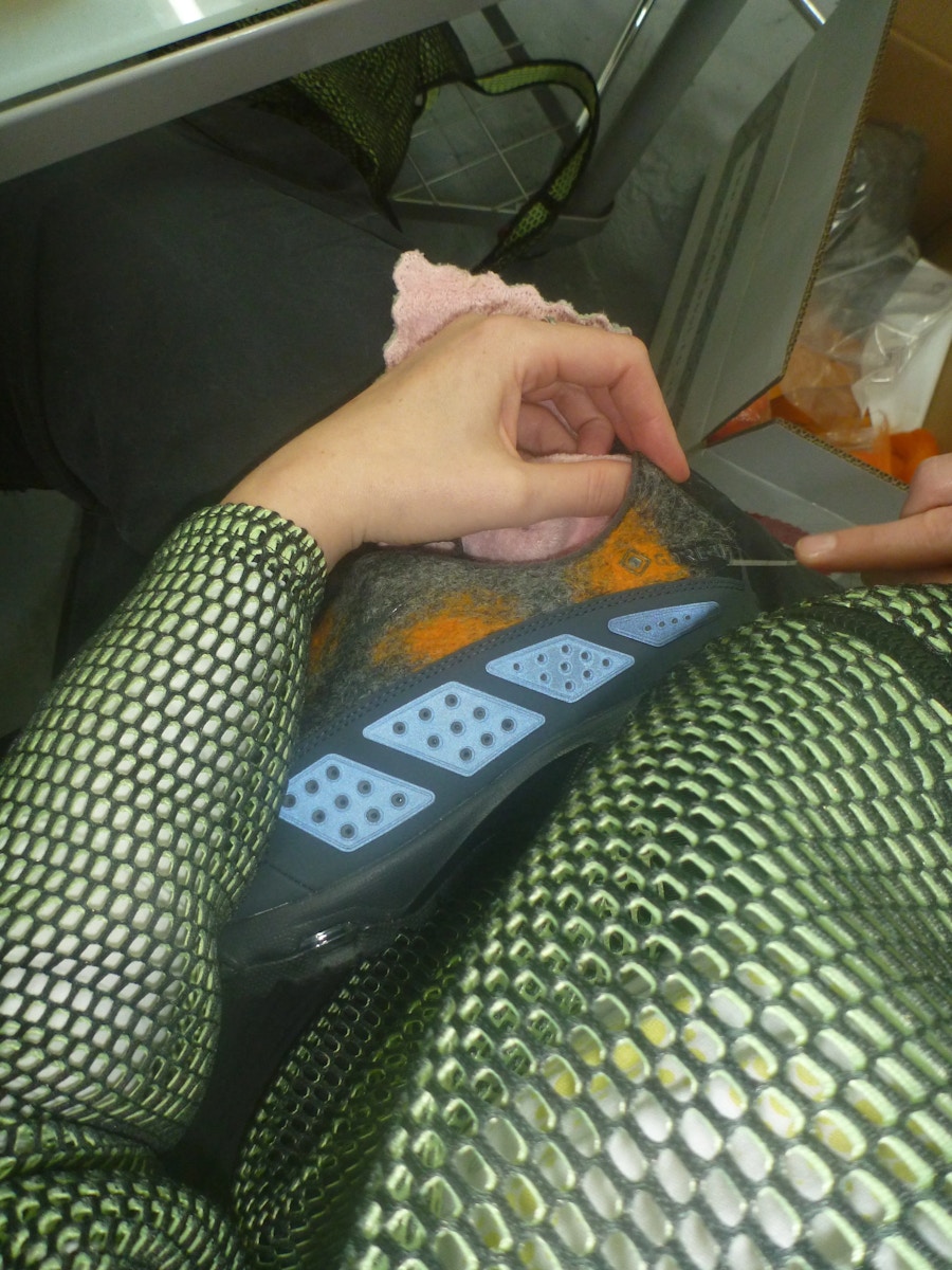 Hand Felted Nike SNDR Process