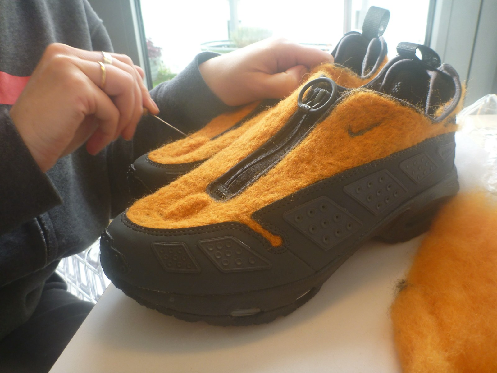 Hand Felted Nike SNDR Process