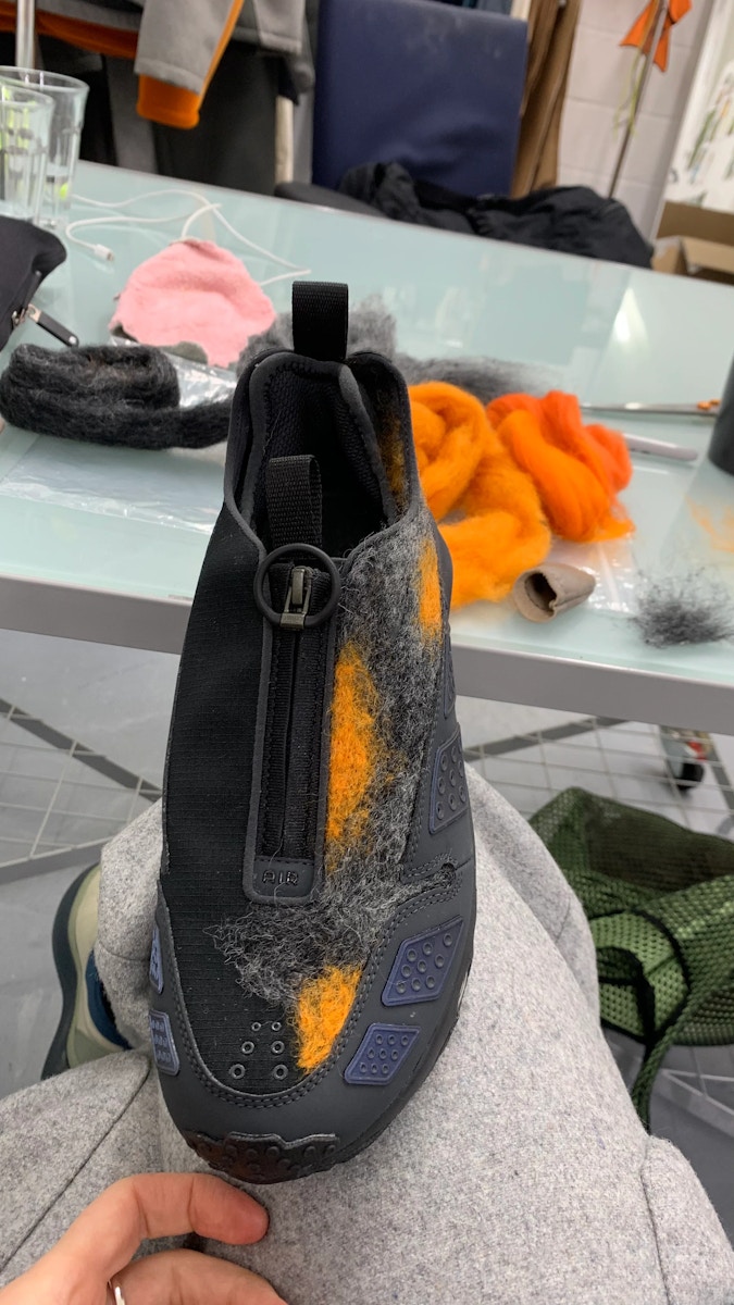 Hand Felted Nike SNDR Process