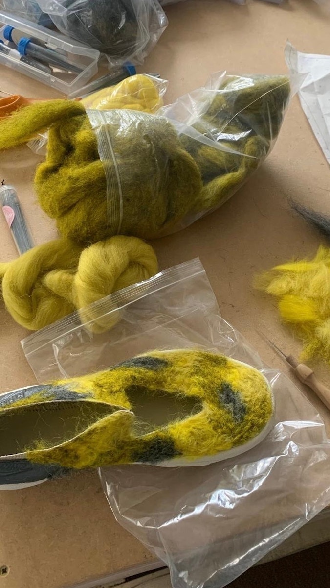 Hand Felted Nike Aqua Turfs