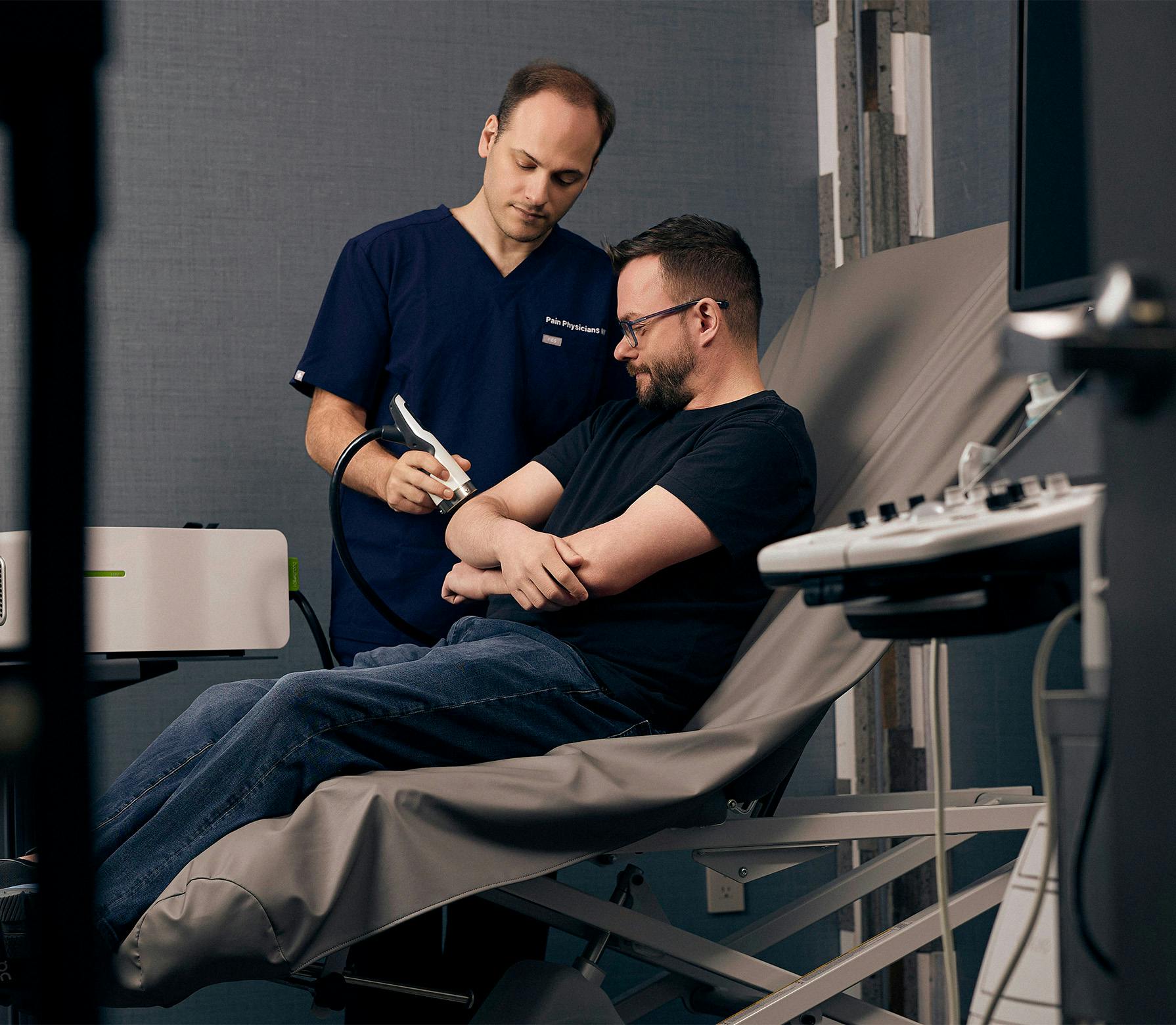doctor treating a patient