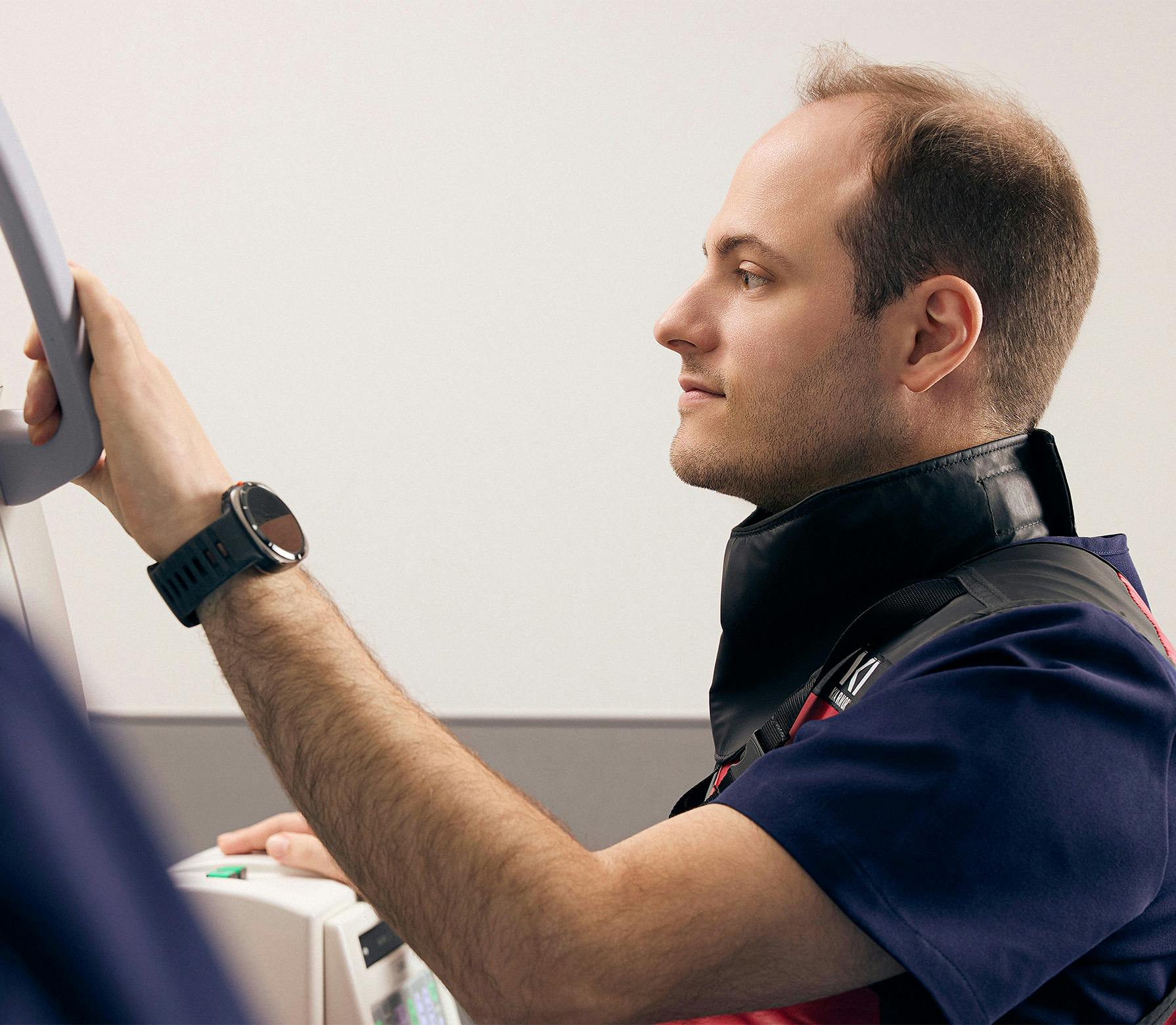 doctor using a medical machine