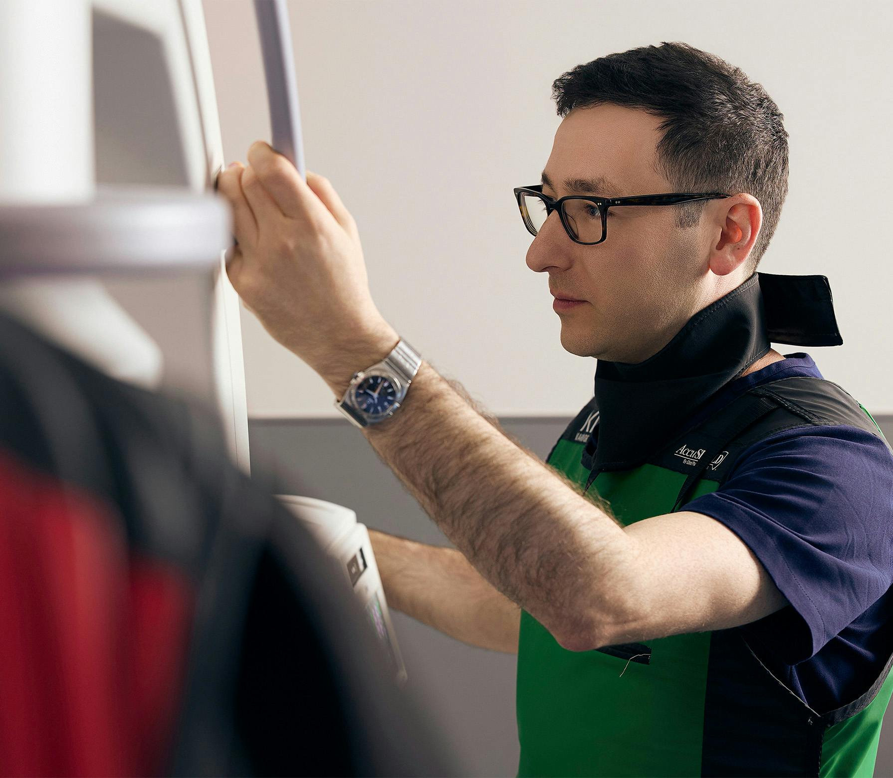 doctor using a machine