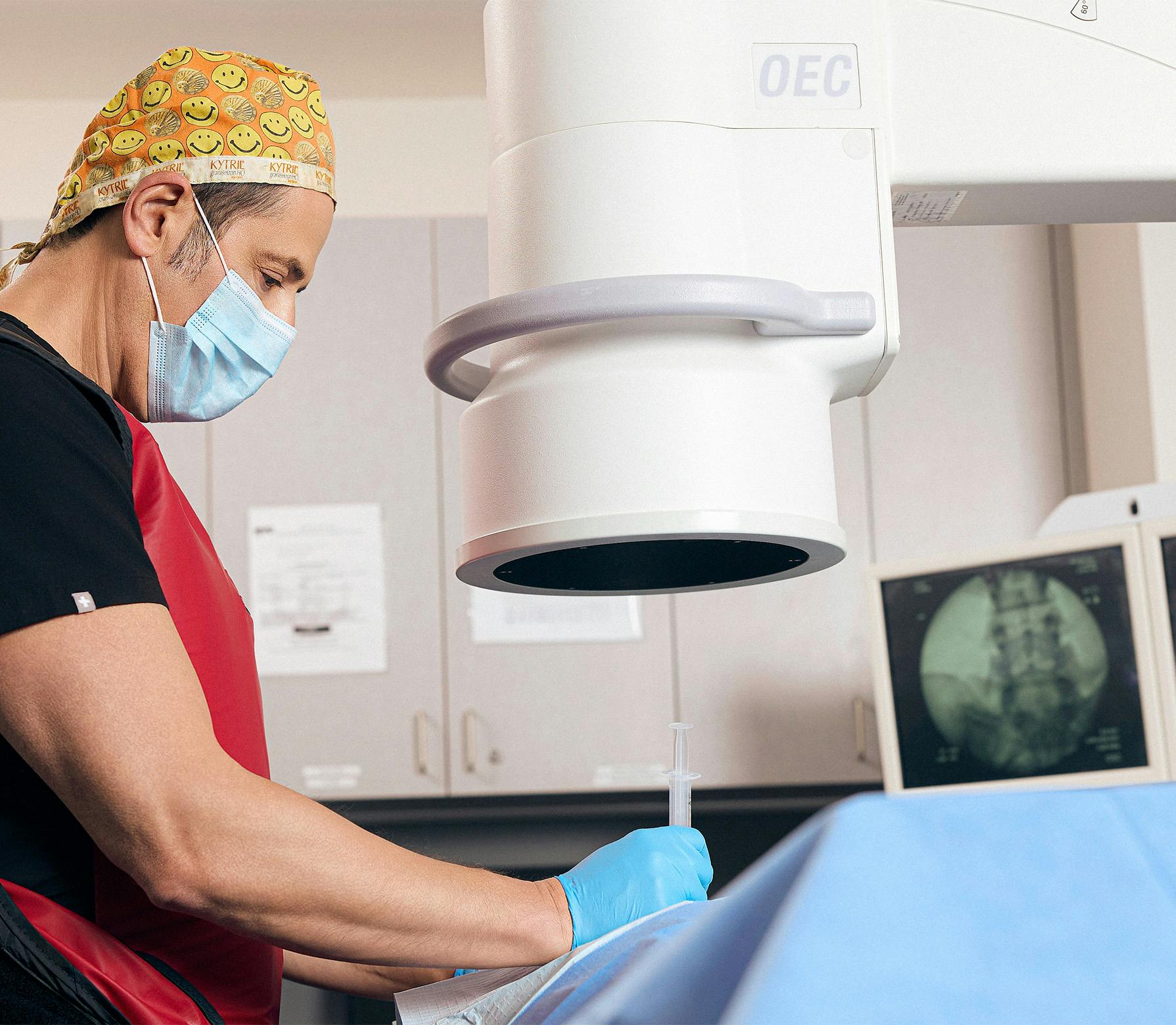 doctor treating a patient