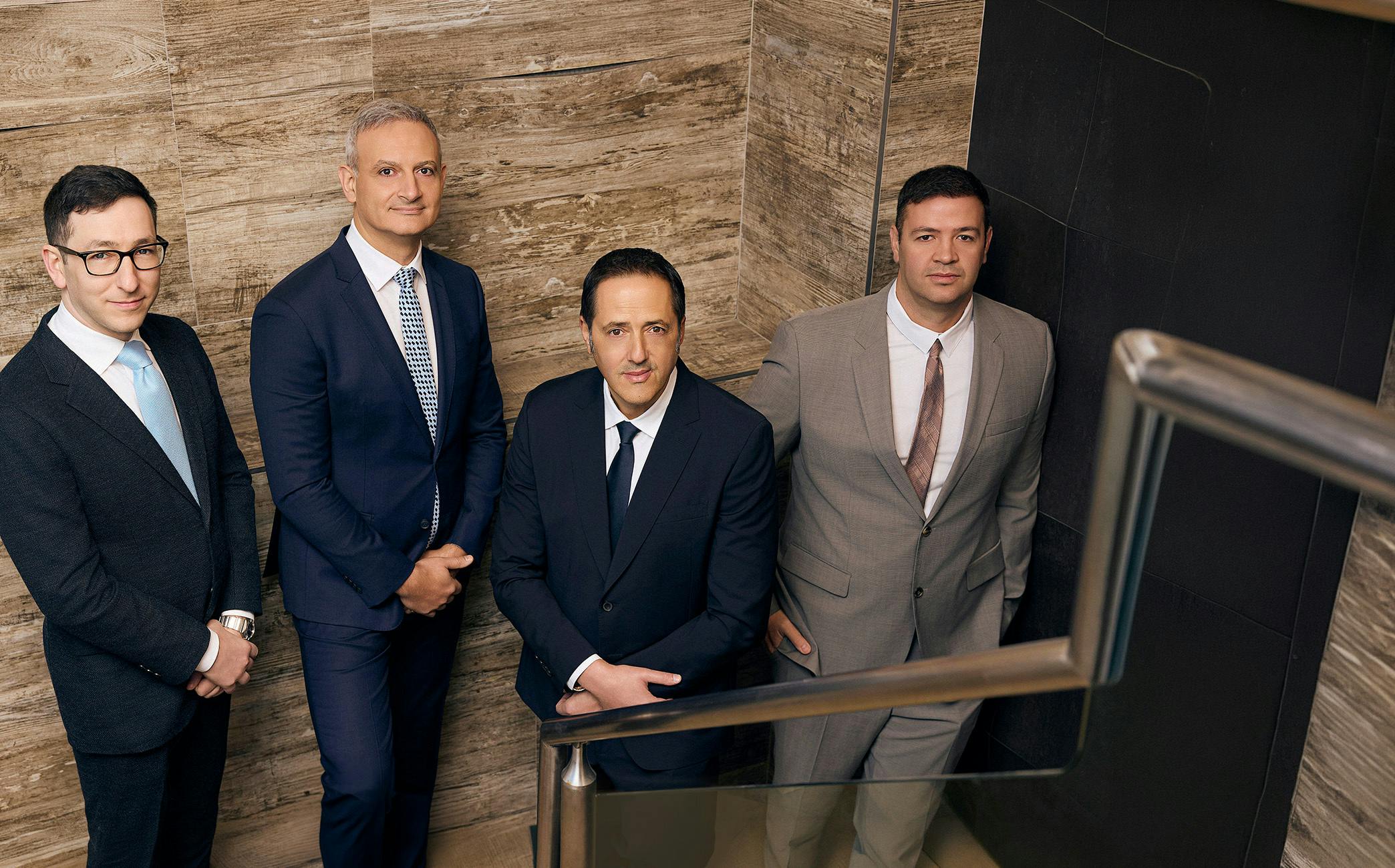 Doctors looking up at the camera