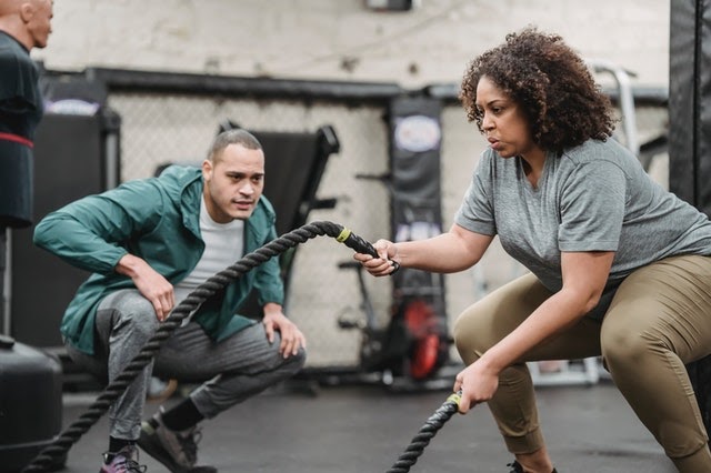 Woman working out at the gym