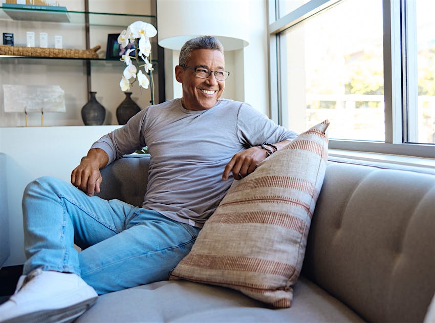 Man sitting on a couch