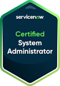 ServiceNow Certified System Administrator badge.