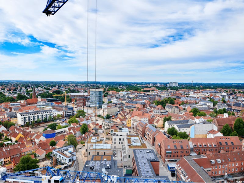 Aerial view of Odense city, the location of a new office for ServiceNow partner Adeno.