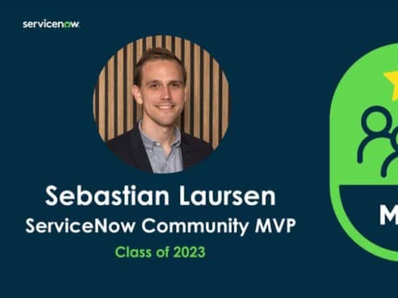 Sebastian Laursen, ServiceNow Community MVP, Class of 2023.